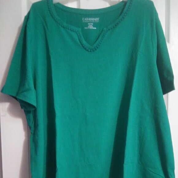 Catherine's Green Suprema Notched Neck Tee-3XWP (26/28) NWT - Picture 4 of 4